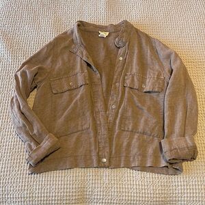 Tan Linen Jacket / Top